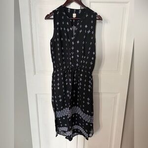 GAP Black and White Geometric Midi Tank Dress